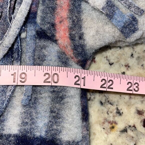 Blank NYC Womens Plaid Long‎ Sleeve Fringe Button Front Shirt Jacket Blue Small - Picture 10 of 11